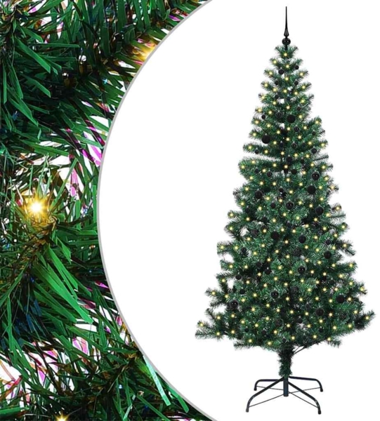 vidaXL Künstlicher vorbeleuchteter Weihnachtsbaum Grün 240 cm 3396789