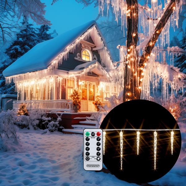Eiszapfenlichterkette 80 Zapfen à 1 LED blau mit Fernbedienung