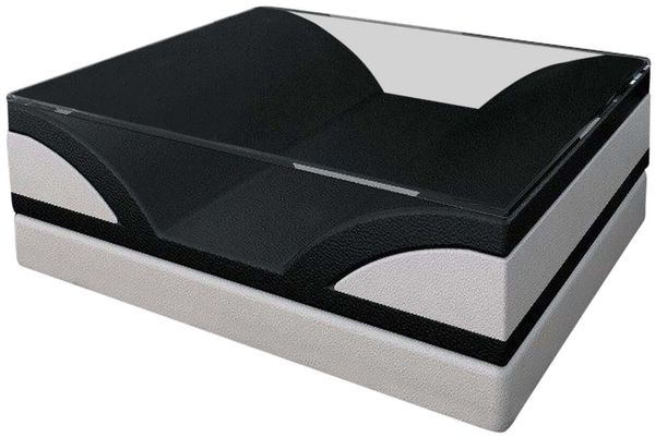 Designer Couchtisch Monza – Modernes Design - Büffelleder - Schwarz-Weiß