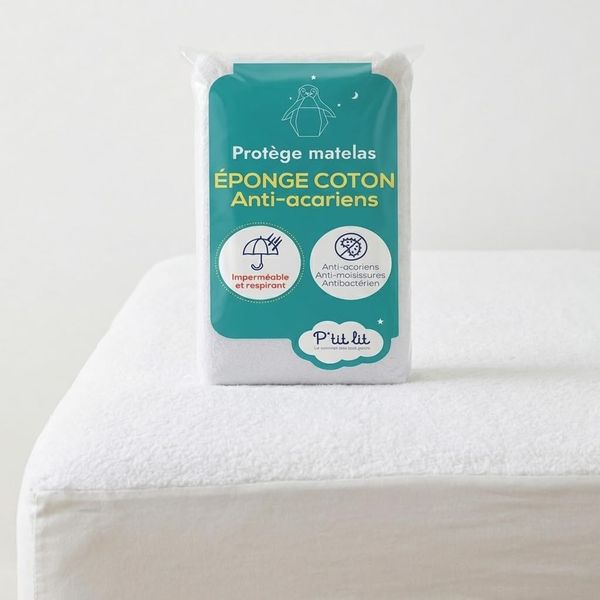 P' lit - Matratzenschoner für Bett, Hüttenschutz, gegen Milben, wasserdicht, 80x160 cm, Frottee, 100% Baumwolle, saugfähig und leise – Oeko Tex