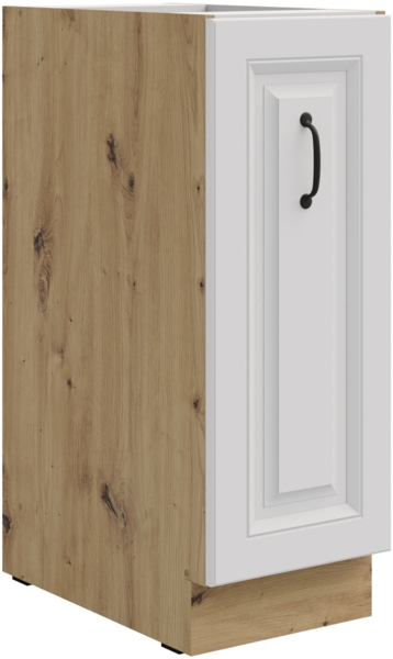 Unterschrank 30 Schrankauszug Stilo Weiß + Eiche Artisan Küchenzeile Küchenblock Küche Landhaus