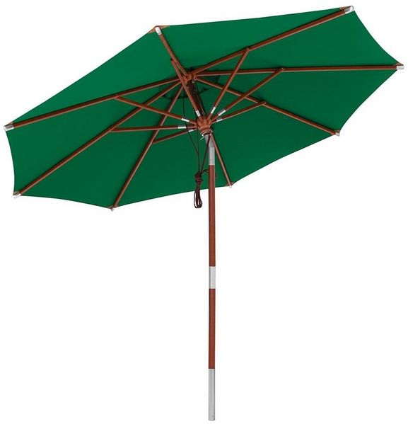 anndora-sonnenschirm Sonnenschirm 3m rund Knickbar Dreh-Kipp-Mechanismus, dunkelgrün, Seilzugmechanik