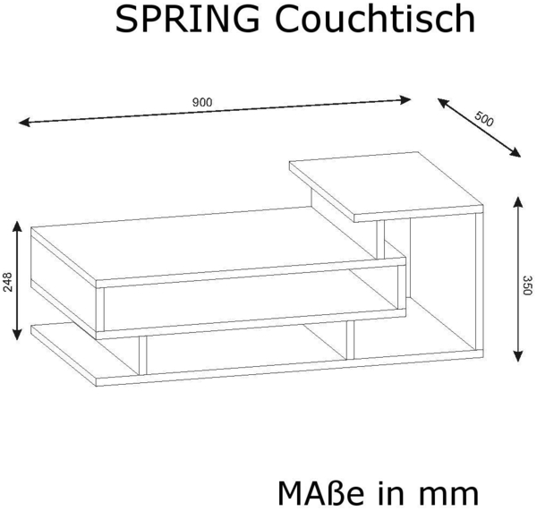 'Spring' Couchtisch, Weiß Walnuss, 90x50 cm Bild 4
