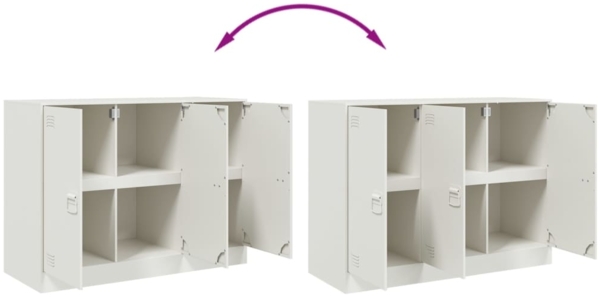 vidaXL Sideboard Weiß 99x39x73 cm Stahl 841726 Bild 9