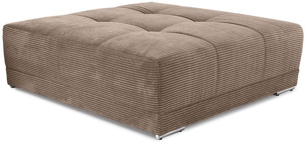 Polsterhocker XXL für Big-Sofa 120x120, Federkern Polstersitz Cord Braun Taupe
