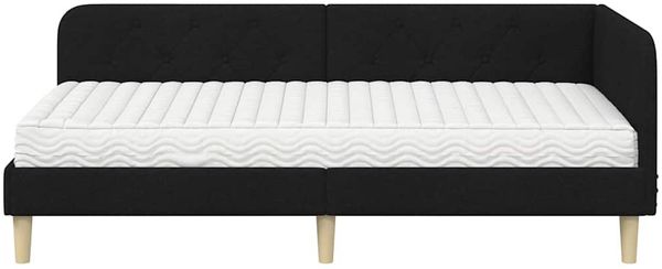 vidaXL Eckbettgestell Schwarz 90 x 190 cm Stoff 3394111 Bild 5