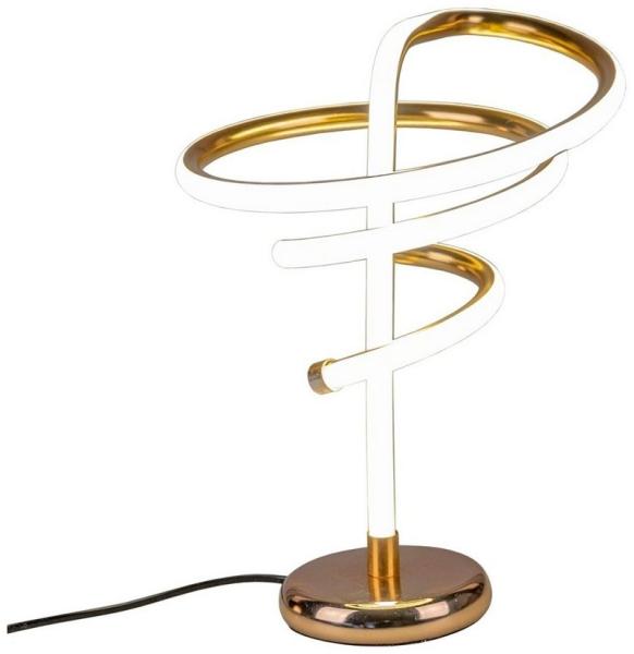 formano LED Tischleuchte LED Tischlampe Spirale aus Metall Gold, LED fest integriert, Dekoleuchte