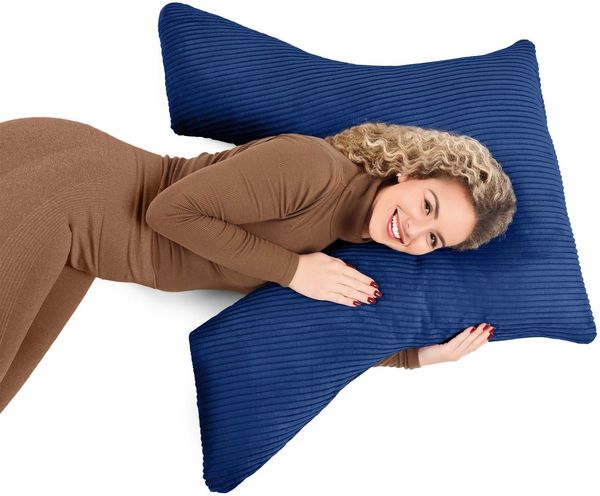 Amilian Schlafkissen - Lesekissen für Bett und Sofa - Seitenschläferkissen - Stillkissen, Seitenschläfer, Rückenlage, Schlafkissen für Seitenlage, Kissen mit Füllung und abnehmbarem Bezug - Stillhilfe