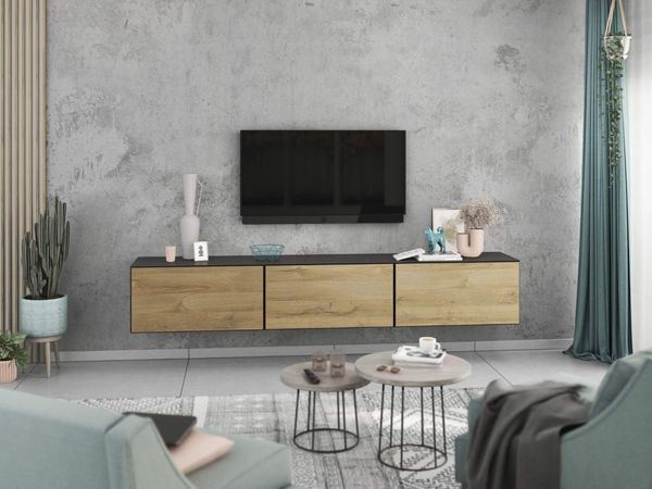 moebel-dich-auf Lowboard VARIANTO 4 (3 tlg, 228 cm breit, 3 St, TV-Schrank bestehend aus 3 Schränken mit Klappe), stehend und hängend