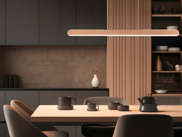 LED Pendelleuchte HELIOS Coffee dimmbar & höhenverstellbar, Breite 100cm