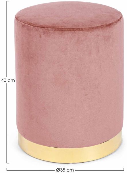Pouf Lucilla in Samt-Optik, Rosa, 35 x 35 x 40 cm Bild 2