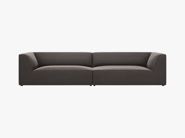 Micadoni Sofa Ruby 4-Sitzer Samt Salvador Dunkelgrau