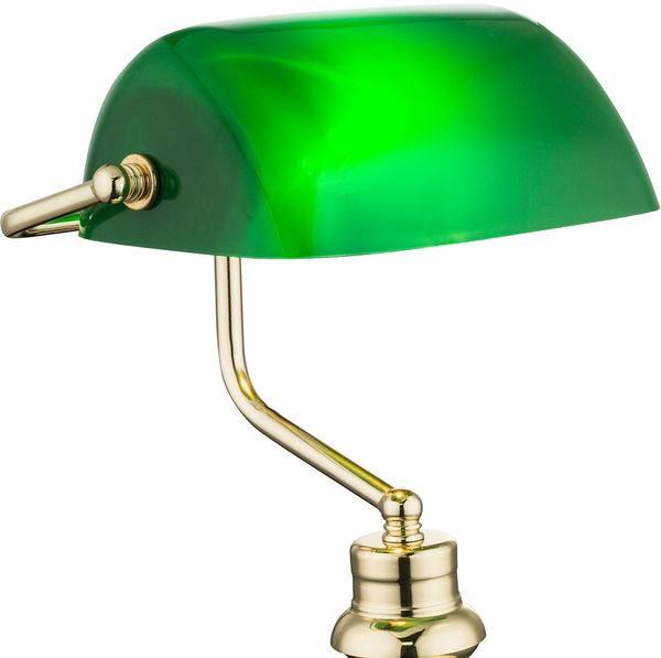 Antike LED Schreibtischlampe mit grünem Acrylschirm Bild 7