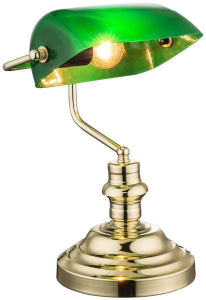 Antike LED Schreibtischlampe mit grünem Acrylschirm Bild 9