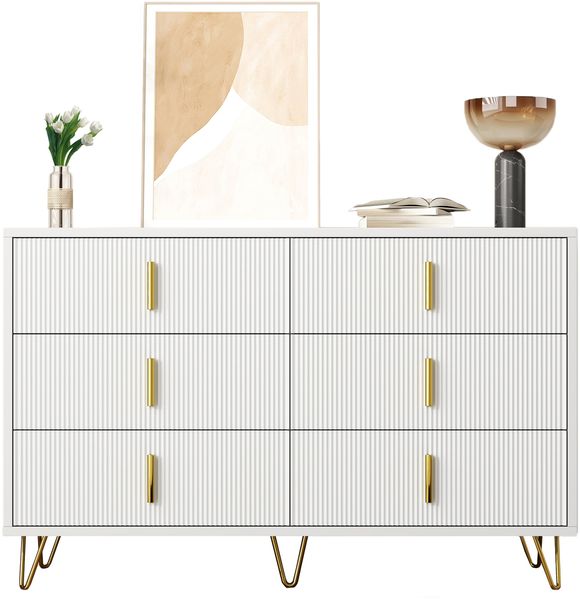 Elegantes Sideboard mit modernem Design, Kommode und viel Stauraum, goldene Griffe
