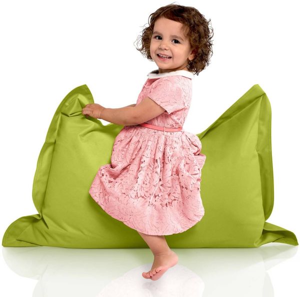 Green Bean® Kinder-Sitzsack 70x100cm & 70 Liter EPS-Perlen Füllung - Indoor & Outdoor Bean Bag Sitzkissen - Grün