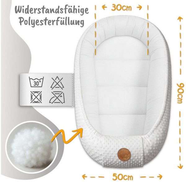 Warmes Nestchen Baby 90x50 cm - Kuschelnest Neugeborene Nestchen Winter/Herbst Kokon Babynest Teddybären