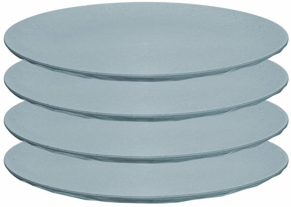 Koziol Flacher Teller Club Plate 4er Set, Biozirkulärer Kunststoff, Nature Flower Blue, 26 cm, 5005716