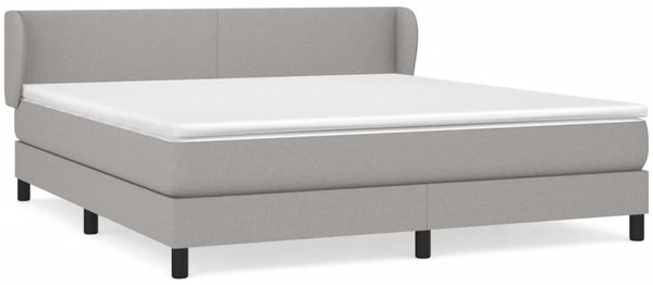 vidaXL Polsterbett mit Matratze Hellgrau 180x200 cm Stoff, Härtegrad: H2 [3126101] Bild 2