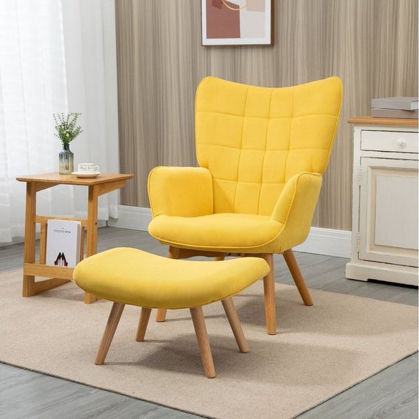 HOMCOM Relaxsessel Loungesessel, Armlehnstuhl, Fernsehsessel für Wohnzimme (Ohrensessel, 2-St, Polstersessel), mit Cord-Optik