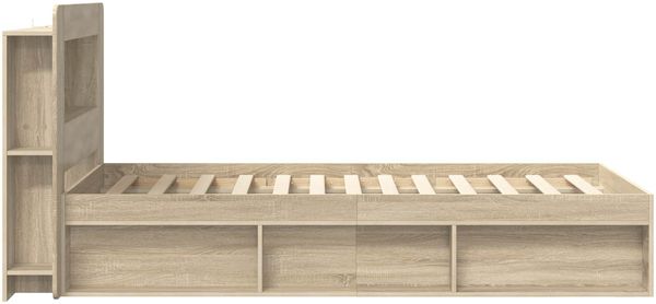 vidaXL Bettgestell mit Stauraum Sonoma-Eiche 90 x 190 cm Holzwerkstoff 3433444 Bild 4