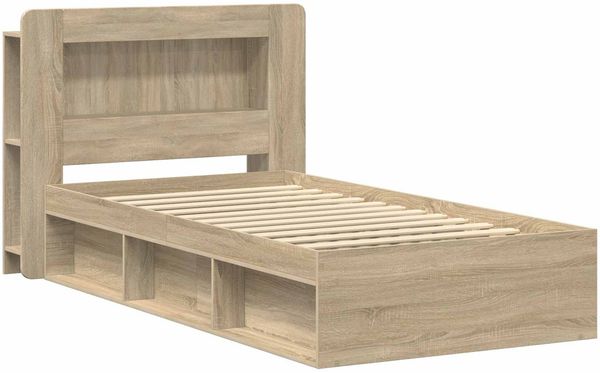 vidaXL Bettgestell mit Stauraum Sonoma-Eiche 90 x 190 cm Holzwerkstoff 3433444 Bild 3