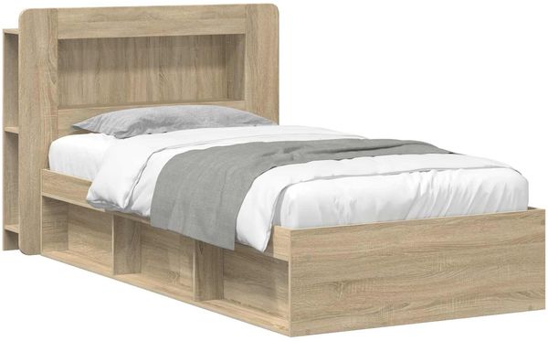 vidaXL Bettgestell mit Stauraum Sonoma-Eiche 90 x 190 cm Holzwerkstoff 3433444 Bild 2