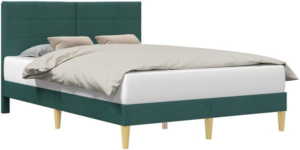 vidaXL Bettrahmen mit Kopfteil Dunkelgrün 140 x 190 cm Stoff 42027585 Bild 2