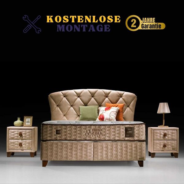 Bambi Boxspringbett Funktionsbett mit Bettkasten Boxspringbett 180x200 - 90x200 Freshcell