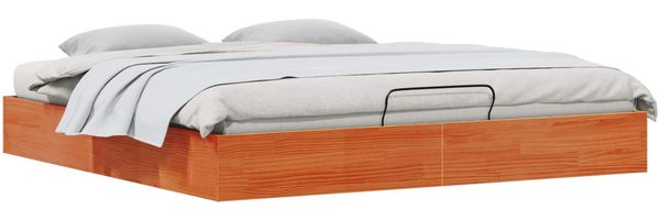 vidaXL Ottoman Bettgestell mit Stauraum Wachsbraun 180 x 200 cm 3418797