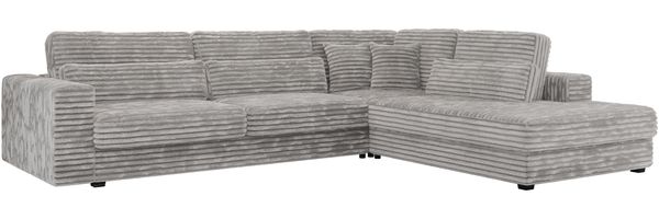Freistehendes Ecksofa mit lose Kissen, L-form - SAVONA - rechts - Grau Cord Bild 4