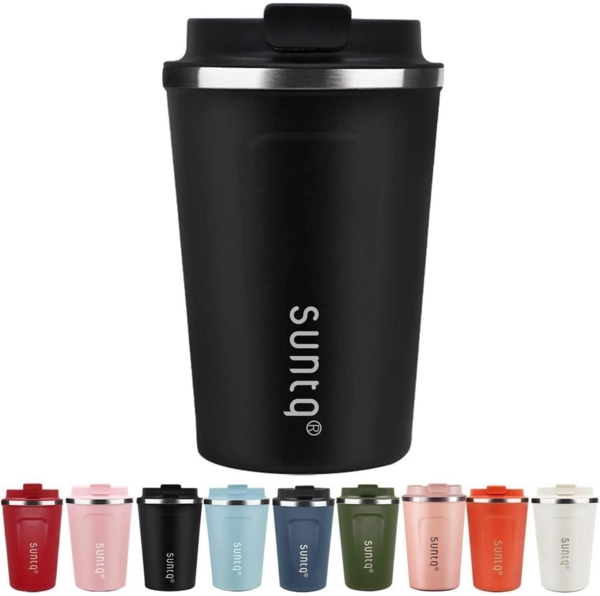 SUNTQ Thermobecher Edelstahl Doppelwand Isoliert Kaffeebecher to go