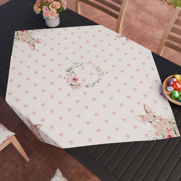 PETTI Artigiani Italiani - Moderner Ostertischlufer im Digitaldruck, 100% Made in Italy, Rosa, Frhlingsmuster, Mikrofaser