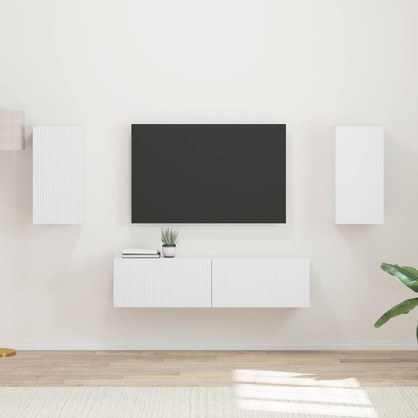 vidaXL TV-Schrankset 4 pcs Weiß Holzwerkstoff 3409150