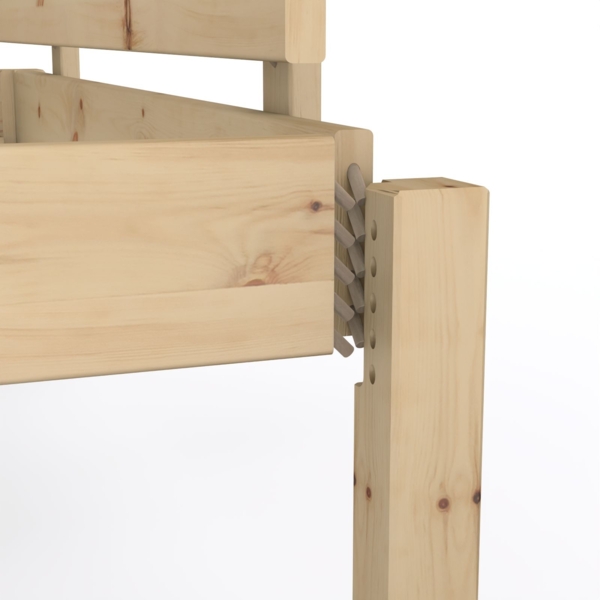Pfostenbett "metallarm" Zirbe Holzbett "Daybett" 80 x 210cm 58cm Einzelbett Bild 4