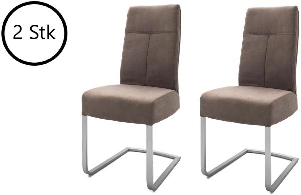 Esszimmerstuhl >Talesia I< (2-er Set) in sand aus Polyester - 47x104x64 (BxHxT)