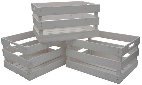 UNUS HOME Dekokiste Holzkiste Weiß 3er Set