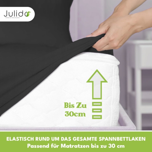 Jersey Spannbettlaken 180-200x200cm 100% Baumwolle Anthrazit Bild 5