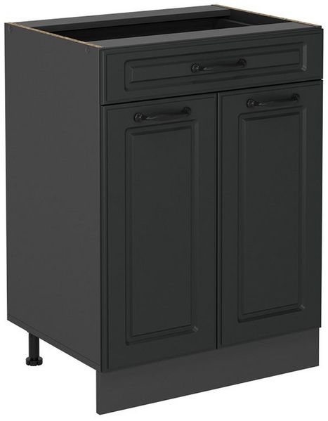 Küchenunterschrank R-Line Anthrazit Landhaus 60 cm mit Schublade, ohne Arbeitsplatte Vicco