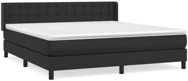 vidaXL Boxspringbett mit Matratze Schwarz 160x200 cm Kunstleder 3130787