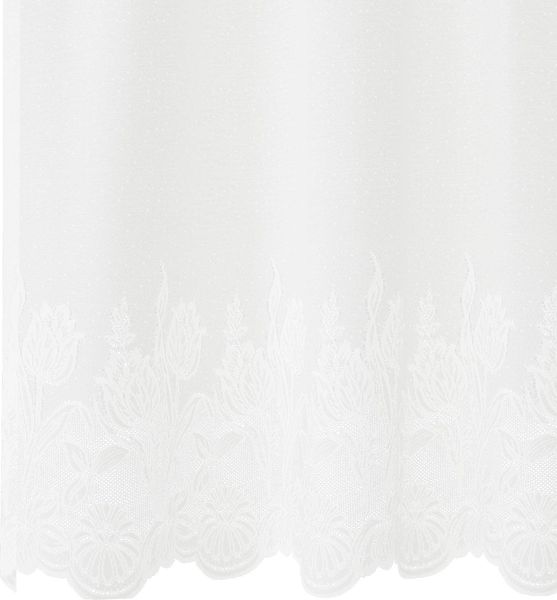 vidaXL Spitzenvorhang mit Vorhängen Floral Weiß 300 x 600 cm Polyester 4107942 Bild 5