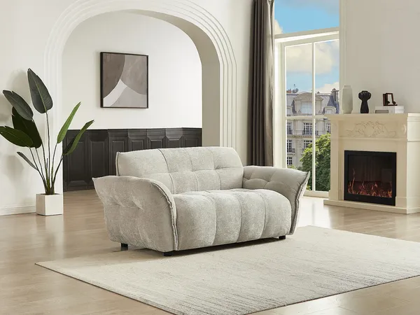 Vente-unique - NAPIZO Sofa Stoff Beige - B 89 cm x H 79 cm x L 170 cm
