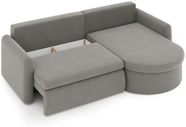 Ecksofa Schlafsofa FELIZ Stoff Quelle Creme Ottomane Rechts Bild 3