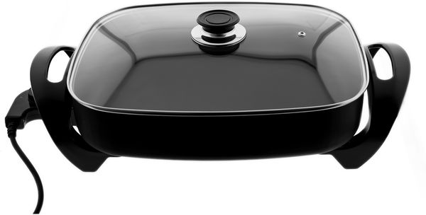 Elektrische Multifunktionspfanne 30x40 cm - Pizzapfanne 1500W in Schwarz