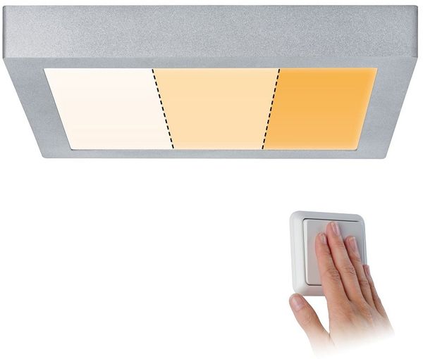 Paulmann No. 79800 LED Panel Carpo eckig 16 W Chrom matt 30 cm 3 Stufen dimmbar