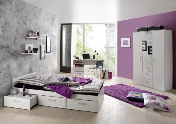 Storado Jugendzimmer-Set Berlin weiß matt (EAN 4260498522767) Jugendzimmer komplett Set, (siehe Artikelbeschreibung)