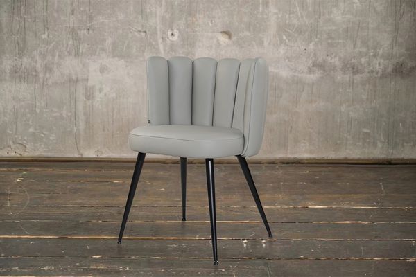 KAWOLA Stuhl JADA Esszimmerstuhl Leder grau 79 x 55 x 59 cm