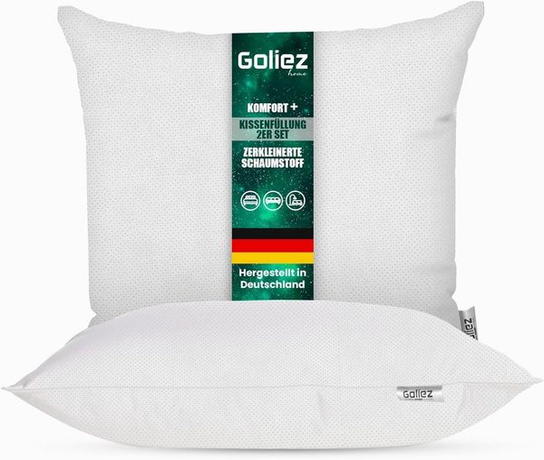 Goliez Kopfkissen Kissenfüllung 2er Set Kopfkissen Innenkissen Dekokissen Sofakissen
