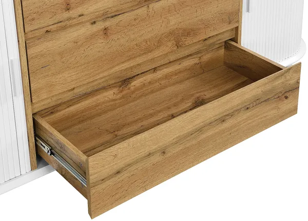 Vente-unique - VELURANI Sideboard Holz, Platte BeigeWeiß - B 40 cm x H 81 cm x L 170 cm Bild 5