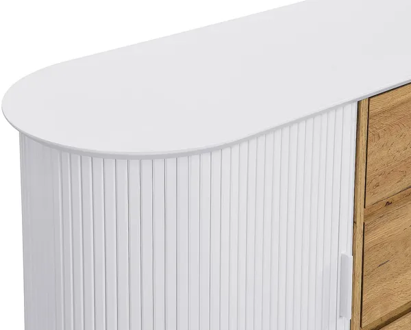Vente-unique - VELURANI Sideboard Holz, Platte BeigeWeiß - B 40 cm x H 81 cm x L 170 cm Bild 6